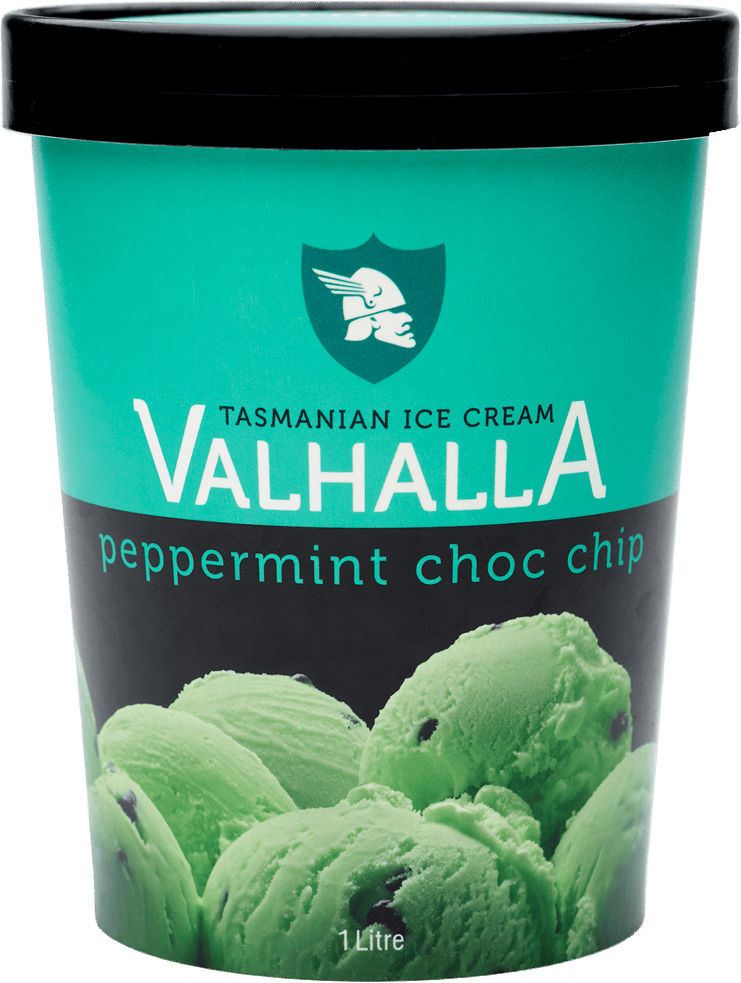 1 litre of peppermint choc chip ice cream