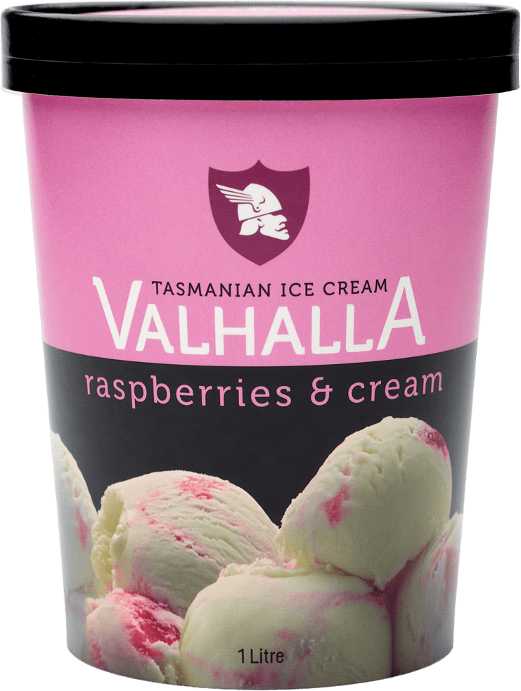1 litre of raspberries & cream ice cream