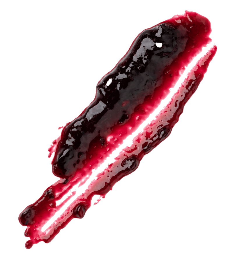 A smear of boysenberry sauce