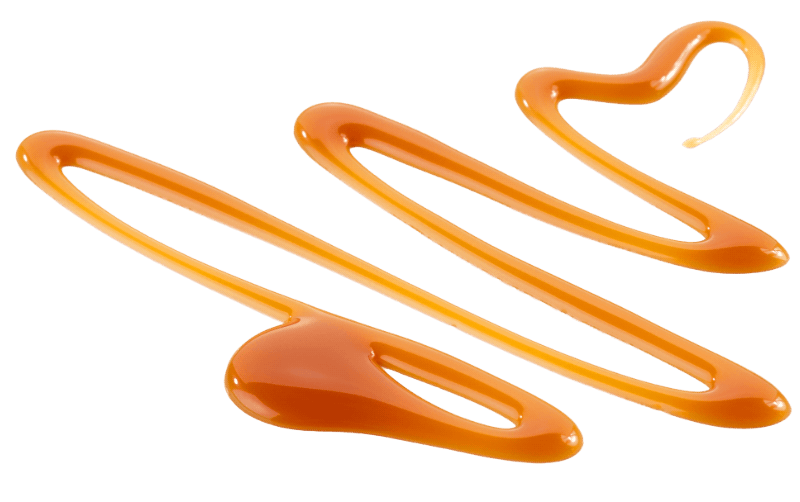 A caramel drizzle