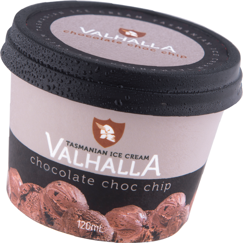 A chocolate choc chip mini cup